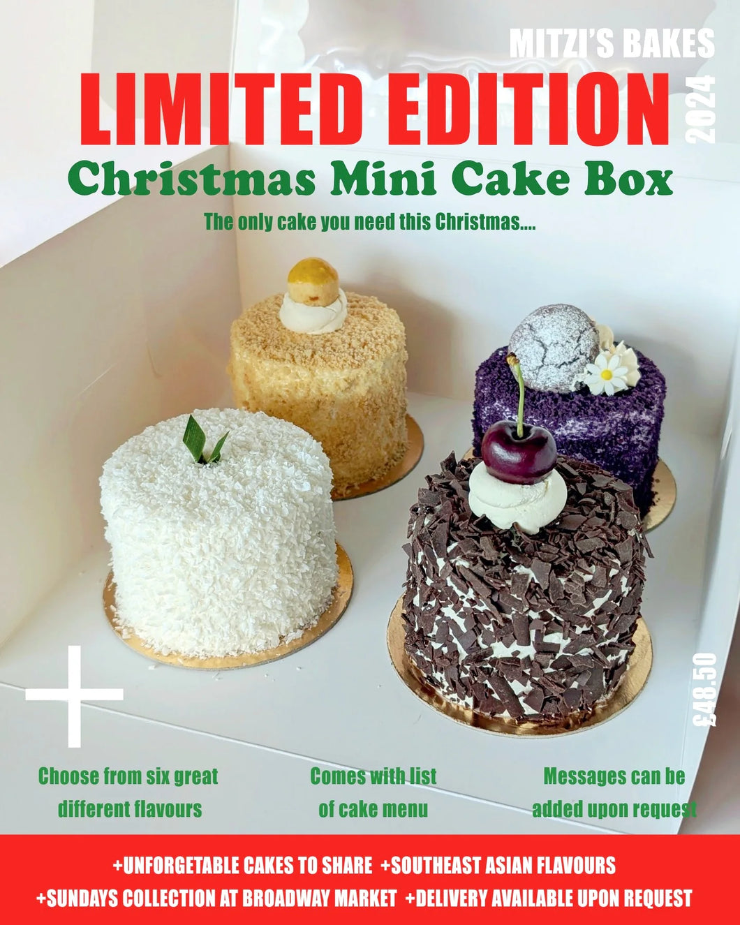 *LIMITED EDITION Christmas Mini Cake Box (Box of 4)