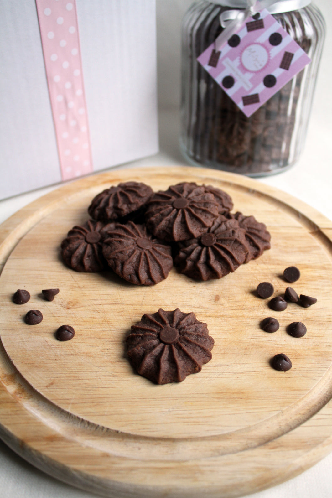 Kue Semprit Coklat (Chocolate Spritz Butter Cookies)